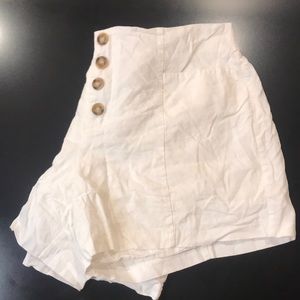 White Linen Shorts